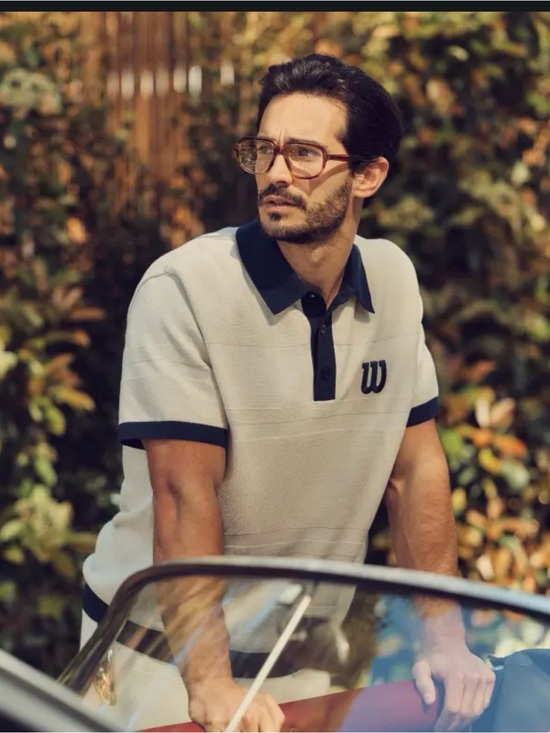 Wilson Other - Wilson Cream Polo with Navy Collar and Trim